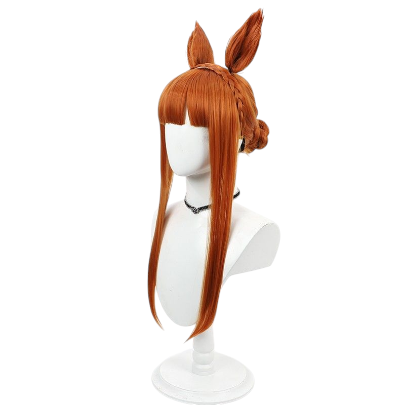 Saddle Brown Uma Musume Silence Suzuka Summer Swim Cosplay Wig - Updo Style for Beach