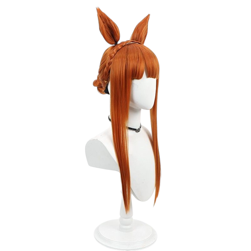 Saddle Brown Uma Musume Silence Suzuka Summer Swim Cosplay Wig - Updo Style for Beach