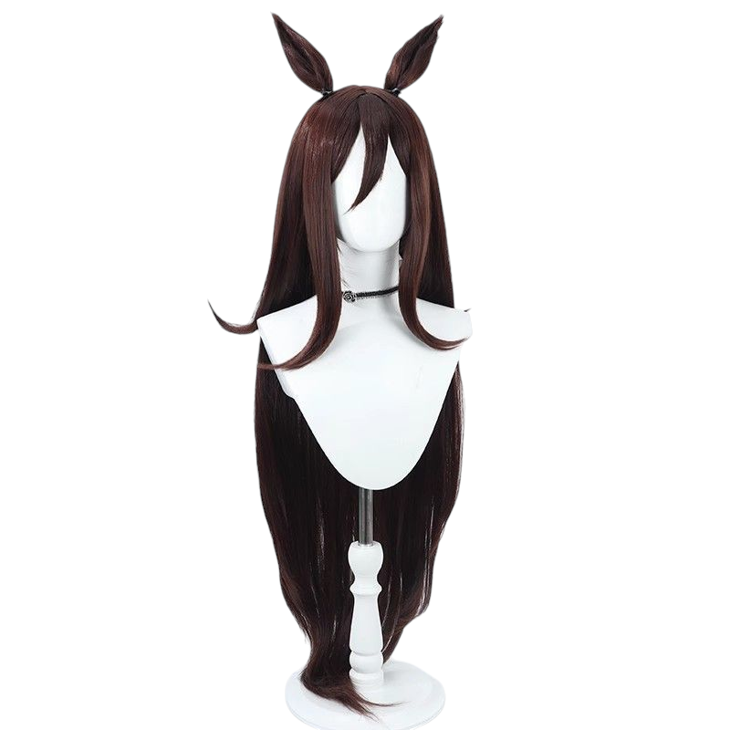 Dark Slate Gray Uma Musume Saisei Cosplay Wig - Same Color Ears and Tail for Long Flow