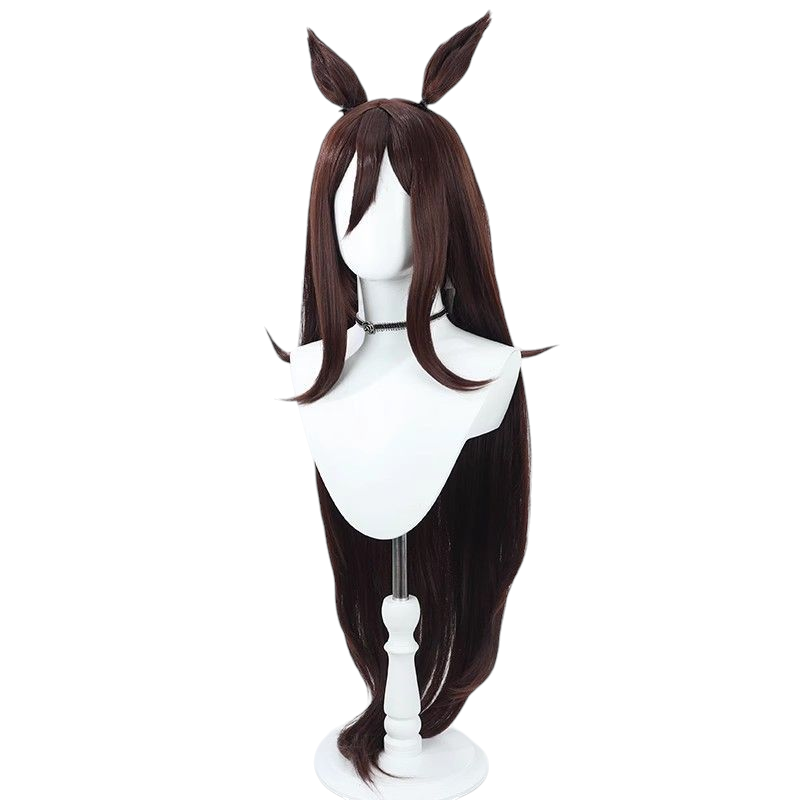 Dark Slate Gray Uma Musume Saisei Cosplay Wig - Same Color Ears and Tail for Long Flow