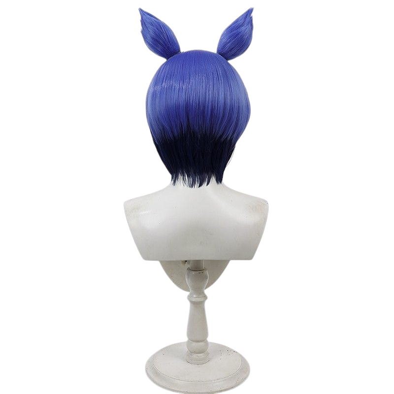 Gray Uma Musume Cesarlio Cosplay Wig - Blue Ears and Tail for Oceanic Grace