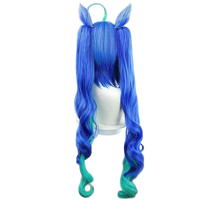 Steel Blue Uma Musume Twin Turbo Cosplay Wig - Ears and Tail for Twin Power