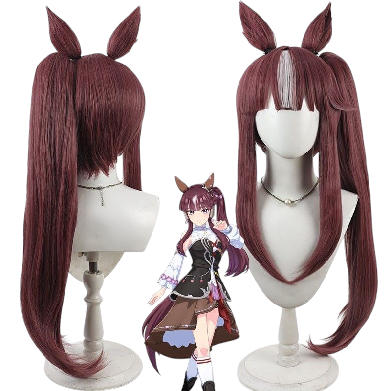 Dark Olive Green Uma Musume Bessho Tei Cosplay Wig - Lucky Lilac Ears and Tail