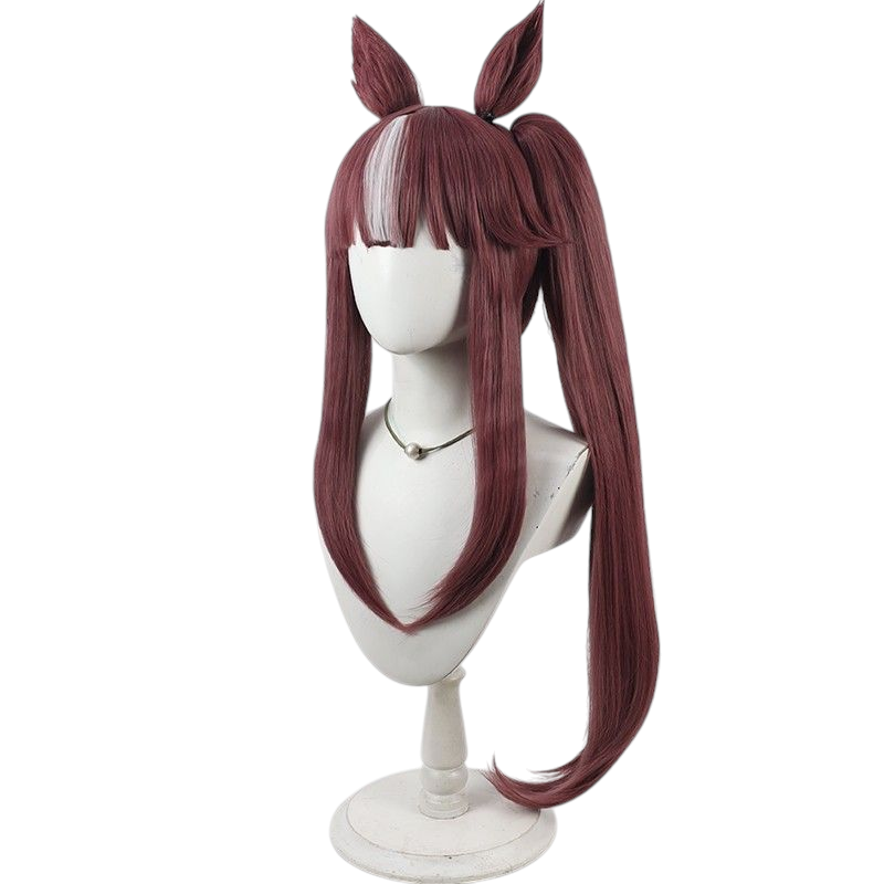 Dark Olive Green Uma Musume Bessho Tei Cosplay Wig - Lucky Lilac Ears and Tail