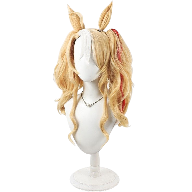 Light Gray Uma Musume Bōichi Pandora Cosplay Wig - Split Ponytail with Ears