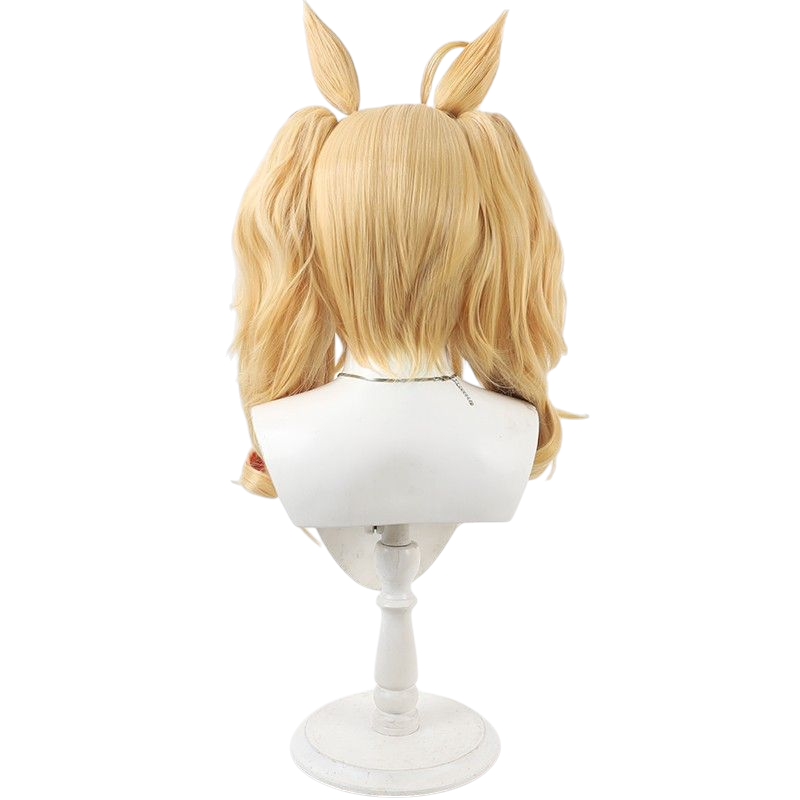 Wheat Uma Musume Bōichi Pandora Cosplay Wig - Split Ponytail with Ears