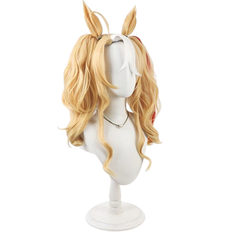 Light Gray Uma Musume Bōichi Pandora Cosplay Wig - Split Ponytail with Ears