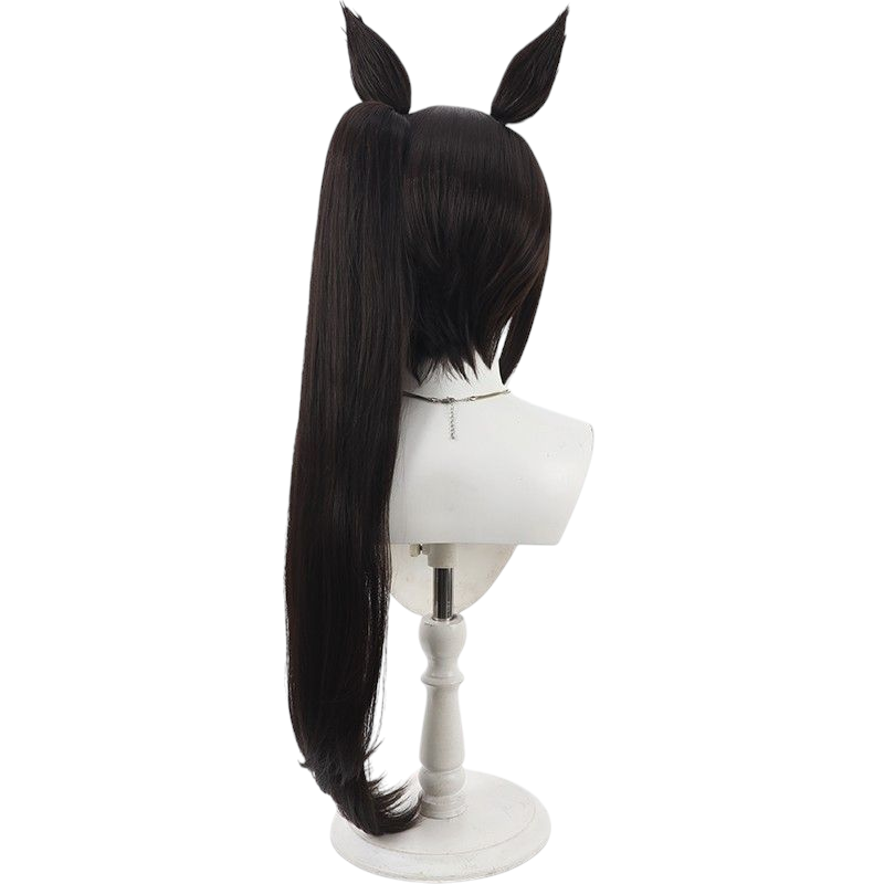 Dark Slate Gray Uma Musume Hokko Tarumae Swimsuit Cosplay Wig - Brown Split Ponytail