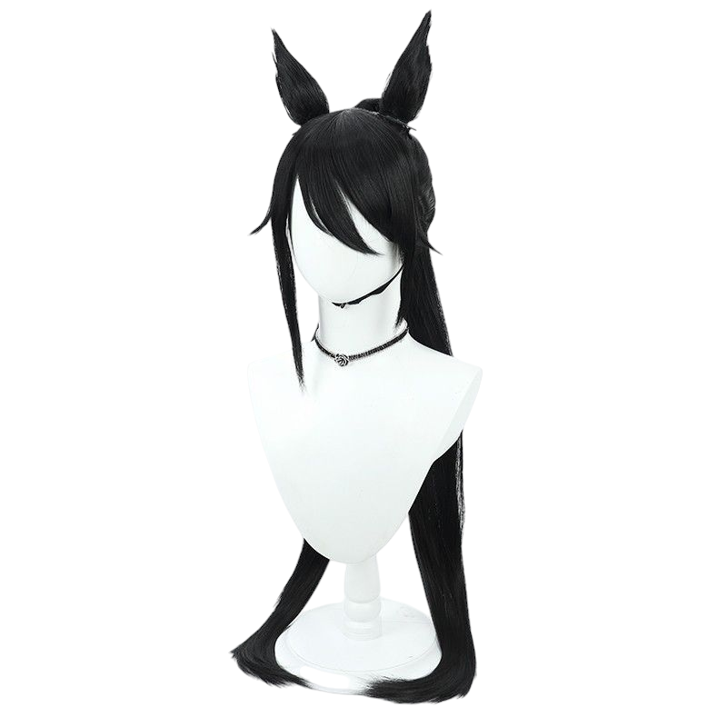 White Smoke Uma Musume Kiseki Cosplay Wig - Black Hair for Symboli Kris S