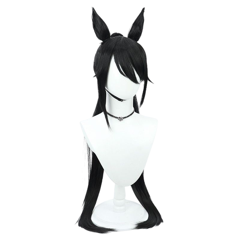 White Smoke Uma Musume Kiseki Cosplay Wig - Black Hair for Symboli Kris S