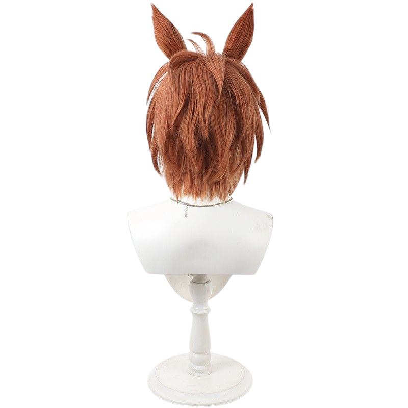 Saddle Brown Uma Musume Biko Pegasus Cosplay Wig - Ears and Tail for Celestial Flight