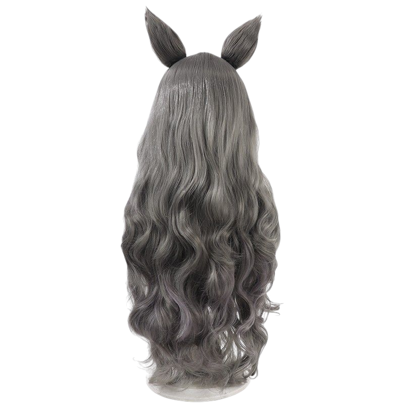 Dim Gray Uma Musume Haisai Cosplay Wig - Scalp with White Highlights for Ice Queen