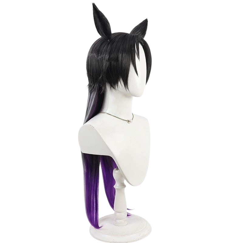 Light Gray Uma Musume Tawara Daanda Cosplay Wig - Scalp with Multi-Color Tail