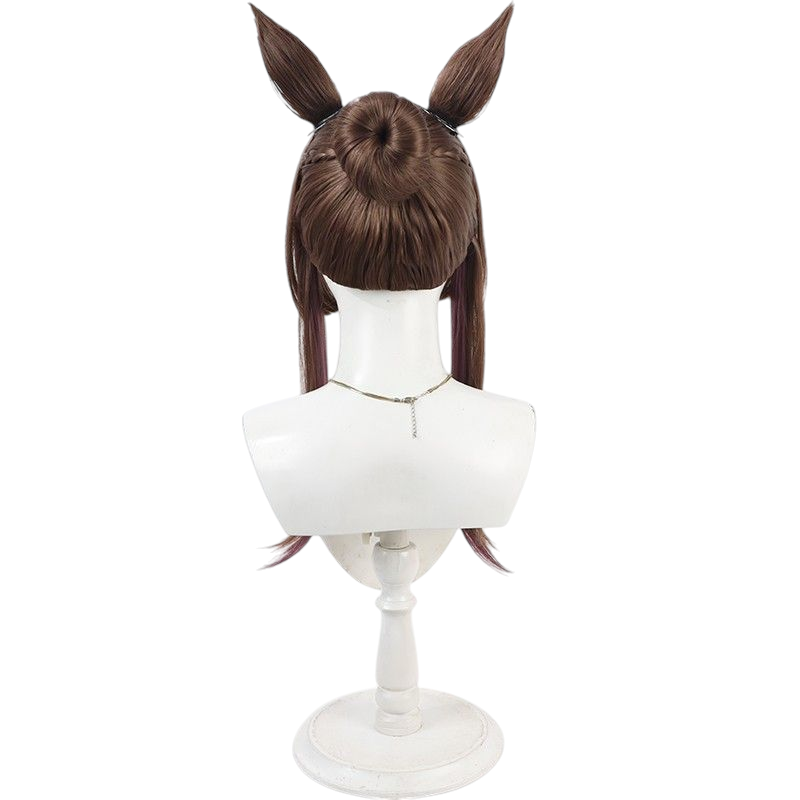 Beige Uma Musume Seirei Cosplay Wig - Mechanic Widow's Peak for Deep Gray