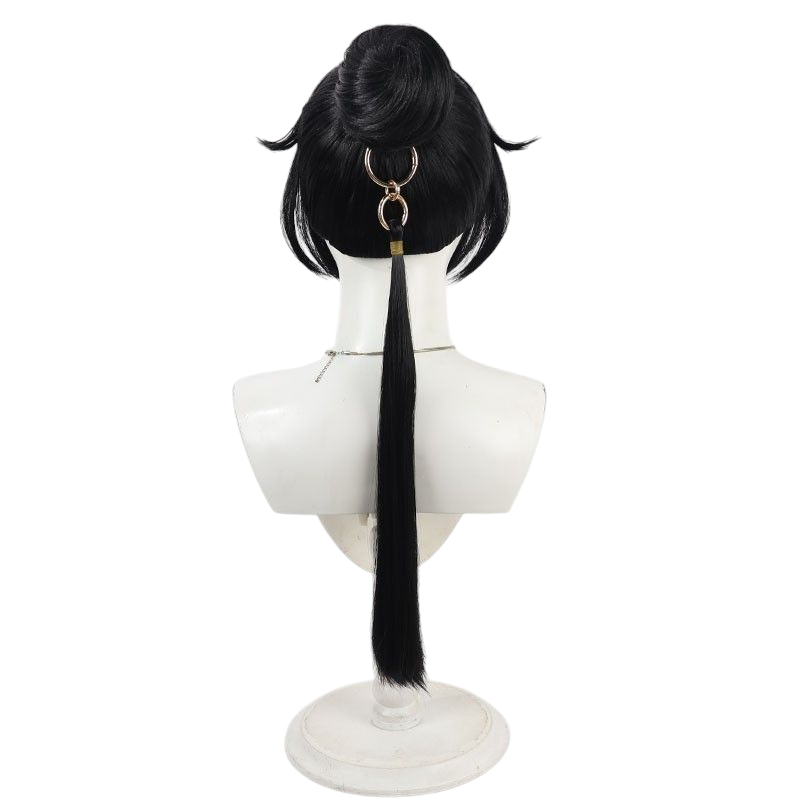 Light Gray Uma Musume Kongo Palace Cosplay Wig - Black Scalp for Masterpiece