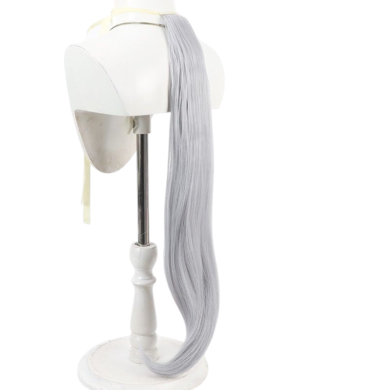 Light Gray Uma Musume Gold Ship Swim Cosplay Wig - Loose Hair for Beach Look