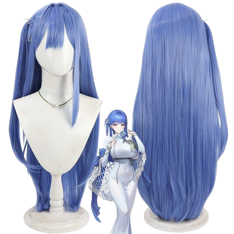 NIKKE Alcana Cosplay Wig - Blue Scalp with Split Ponytail