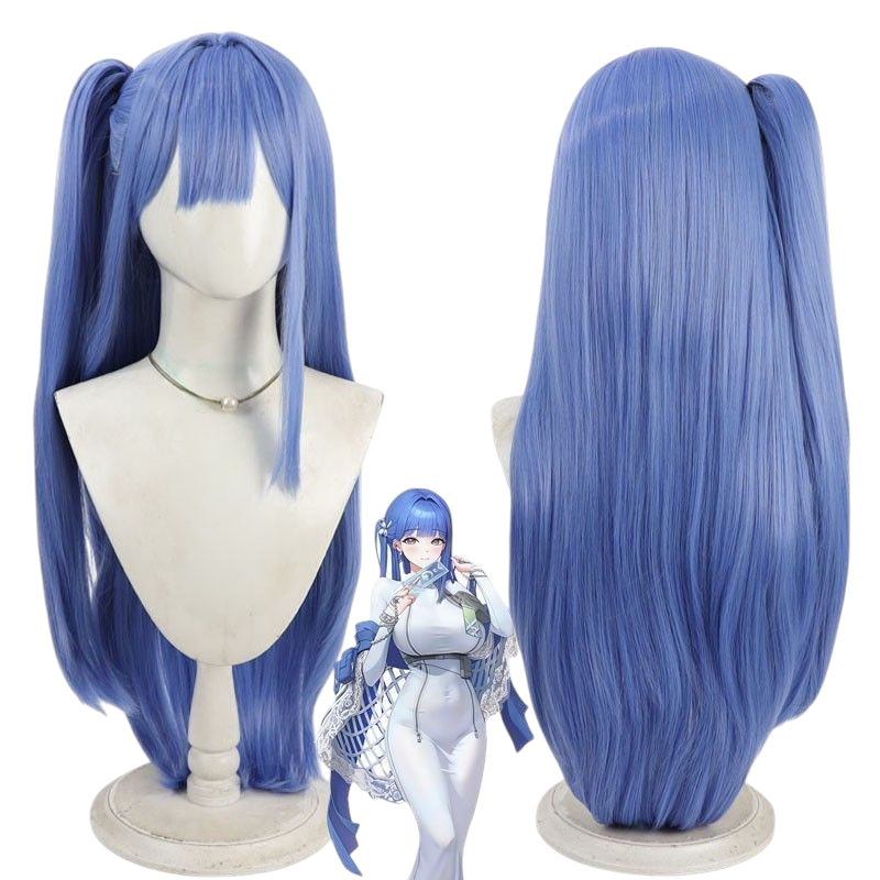 NIKKE Alcana Cosplay Wig - Blue Scalp with Split Ponytail