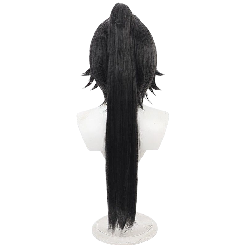 NIKKE Bay Cosplay Wig - Scalp with Split Ponytail and Red Highlights
