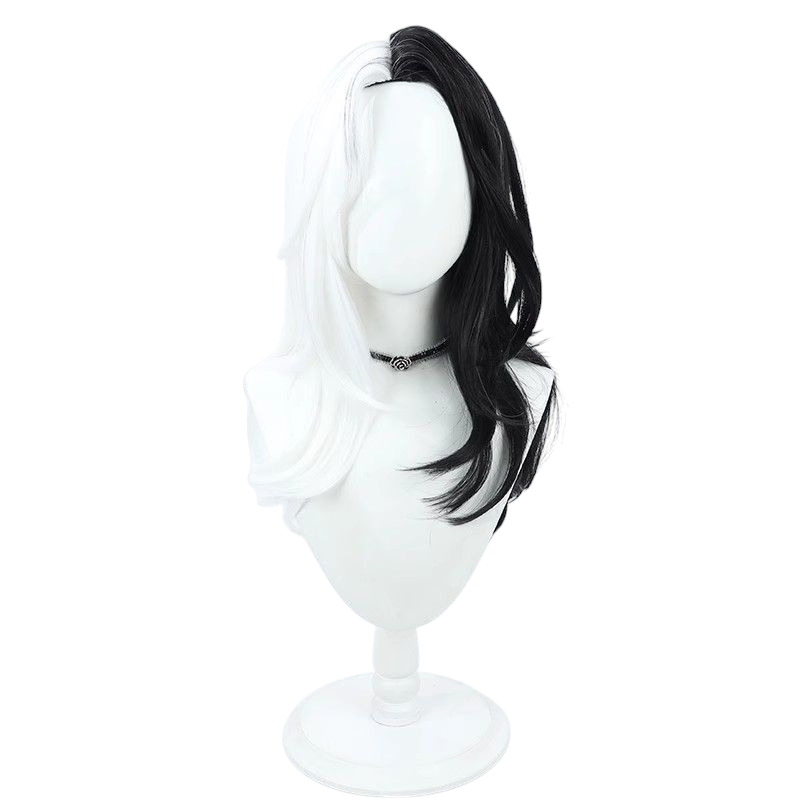 NIKKE Rosanna Cosplay Wig - Black White Dual Tone Scalp