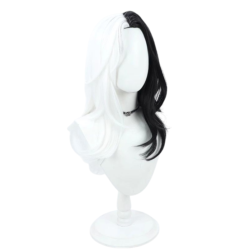 NIKKE Rosanna Cosplay Wig - Black White Dual Tone Scalp