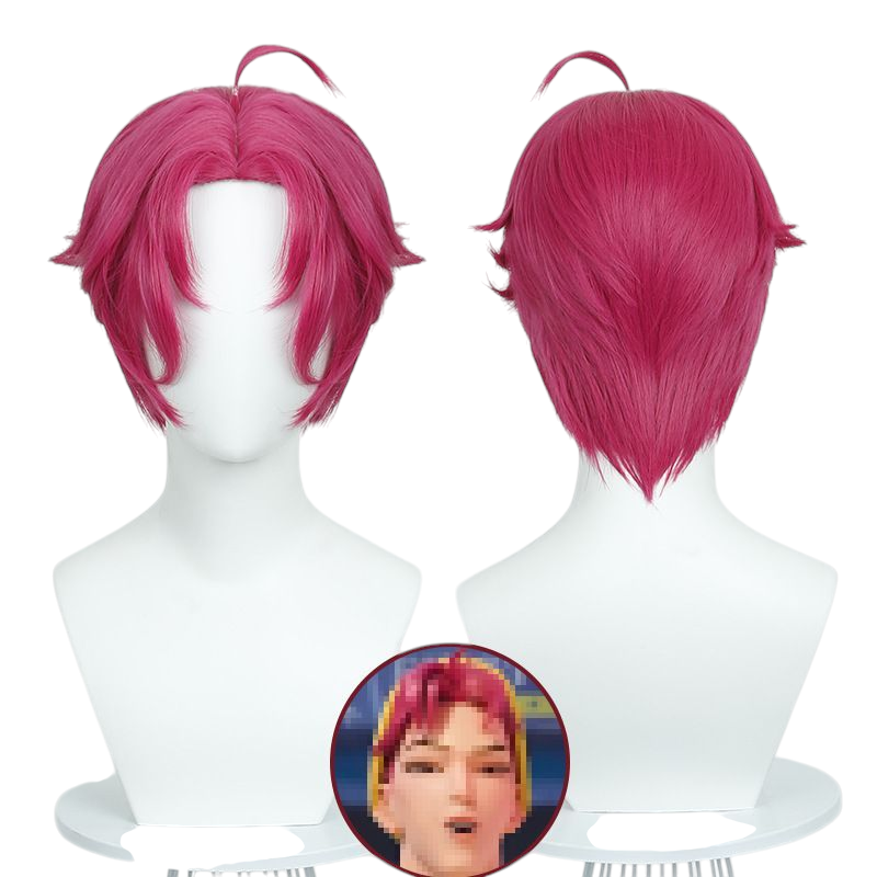 Lavender SKPOP Huntress Abi Cosplay Wig - Red Short Hair with Scalp for Warrior