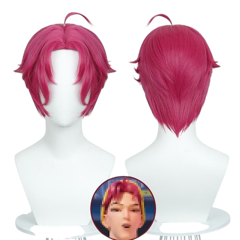 Lavender SKPOP Huntress Abi Cosplay Wig - Red Short Hair with Scalp for Warrior