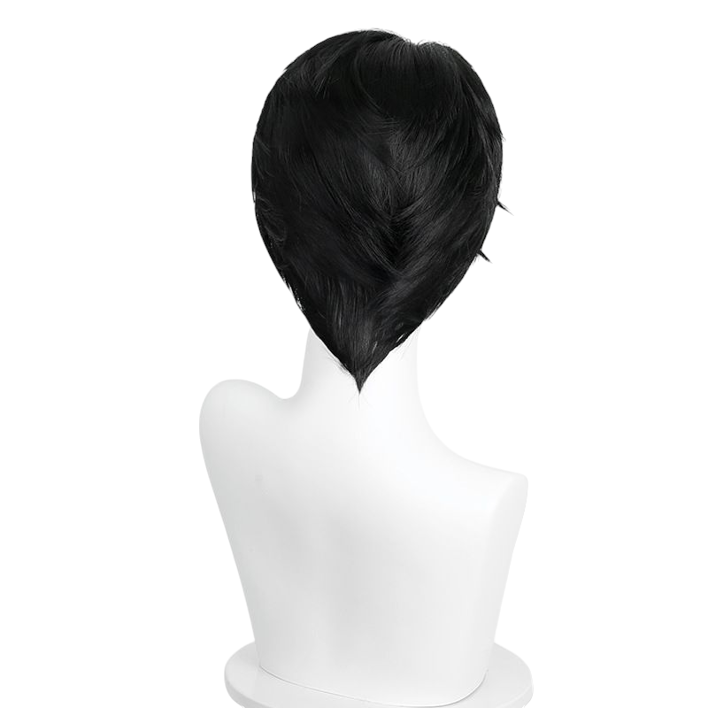 Lavender SKPOP Huntress Jinu Qin Yu Cosplay Wig - Black Short Hair for Rebel Leader