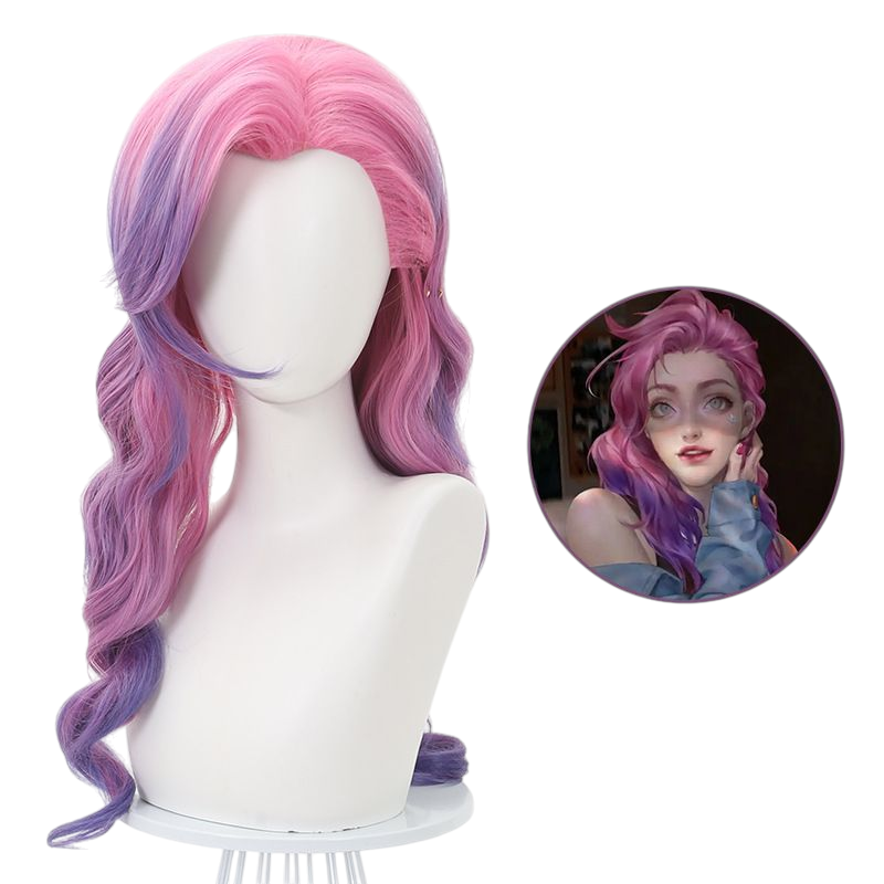 League of Legends K/DA Seraphine Cosplay Wig - Silver Blue for Starry Pop Diva