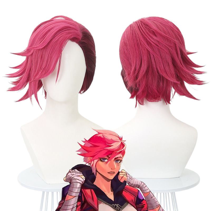 Arcane Vi Cosplay Wig - Dual-Tone Gradient for Enforcer Sister