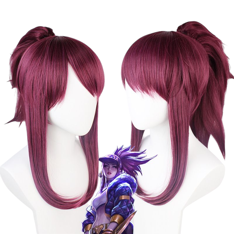K/DA Akali Cosplay Wig - Black Spiky Ponytail for Game Changer