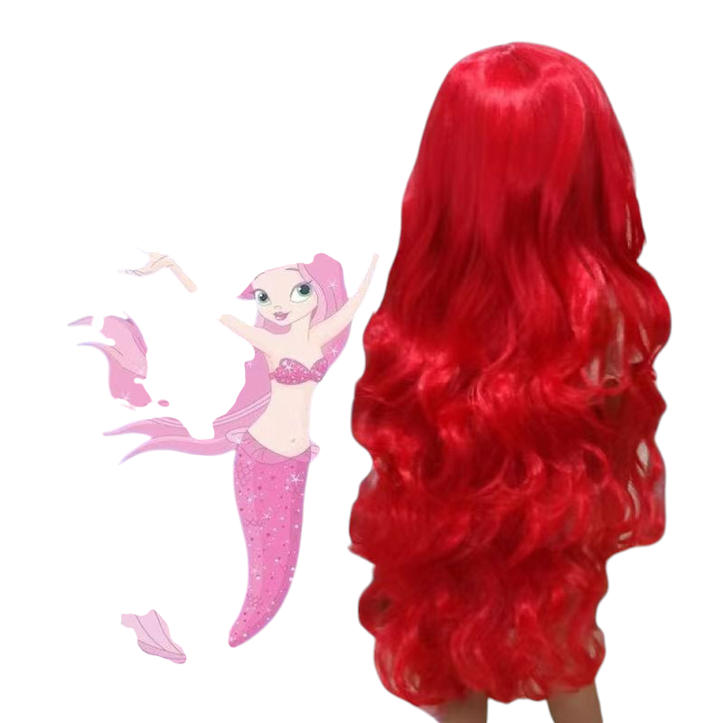 Ariel Mermaid Cosplay Wig - Princess Ariel, Long Curly Red Hair, Anime-Accurate for True Fans - Premium Heat-Resistant Fiber, Made in California