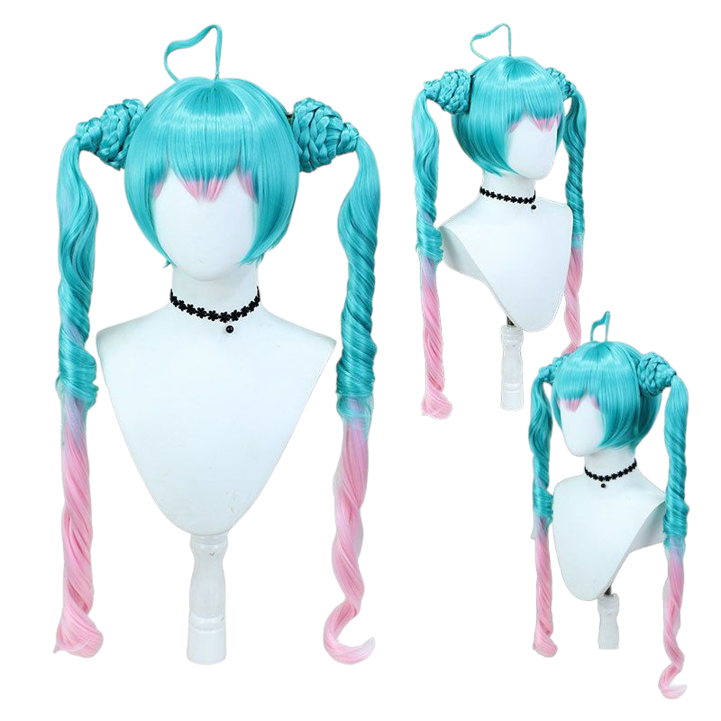 Classic Hatsune Miku Cosplay Wig - (Simulated Scalp) Detachable Pigtails