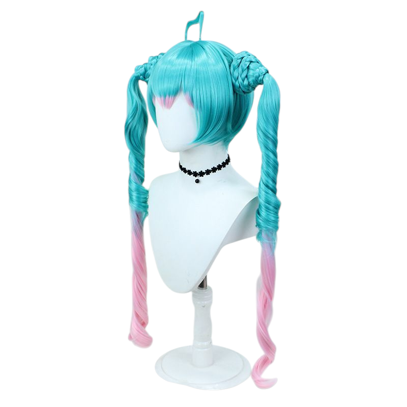 Classic Hatsune Miku Cosplay Wig - (Simulated Scalp) Detachable Pigtails