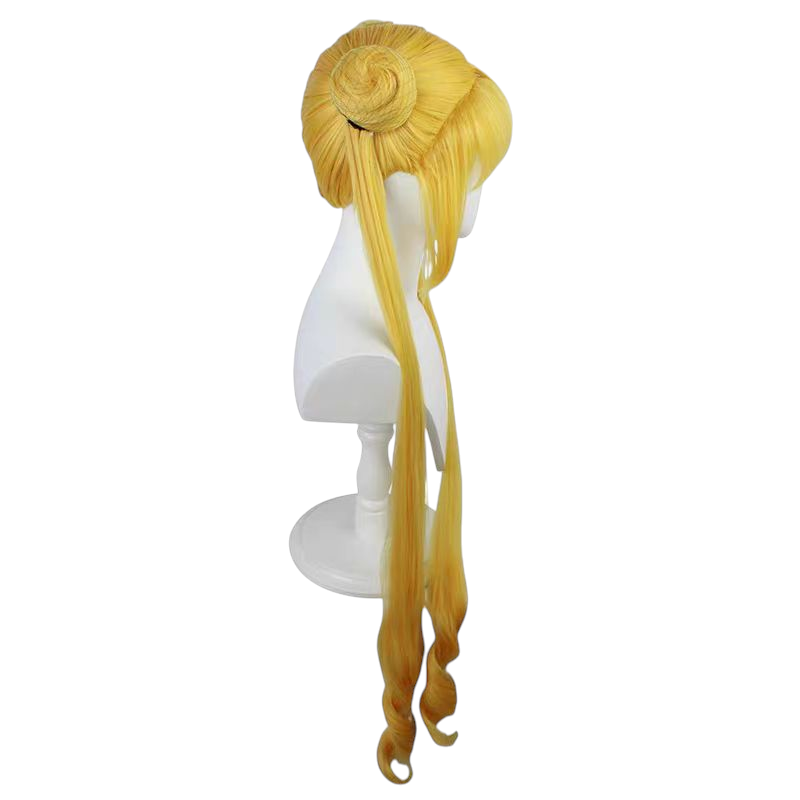 Dark Khaki Sailor Moon Usagi Premium High-Temp Silk Odango Bun Wig Set