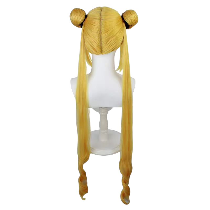 Dark Khaki Sailor Moon Usagi Premium High-Temp Silk Odango Bun Wig Set