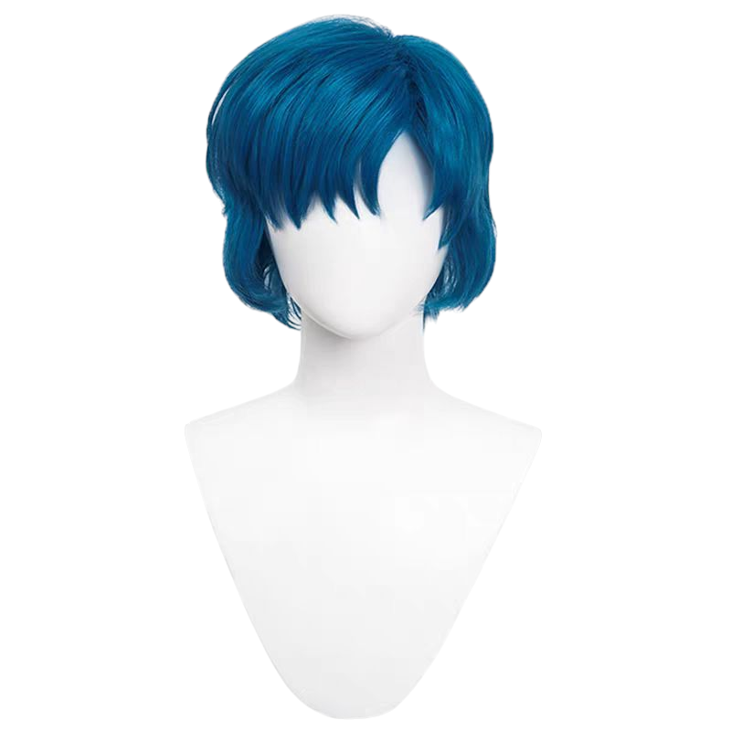 Dark Slate Gray Sailor Moon Sailor Mercury Ami Mizuno Blue Short Cosplay Wig (Styled Top) Sailor Moon
