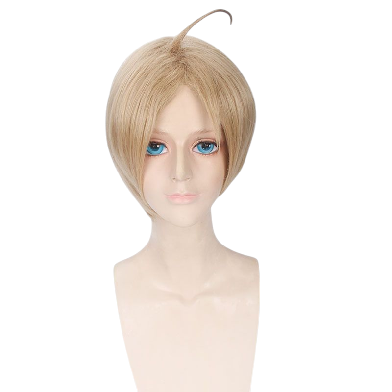 Light Gray Hetalia APH Alfred F. Jones (America) Blonde Cosplay Wig with Ahoge