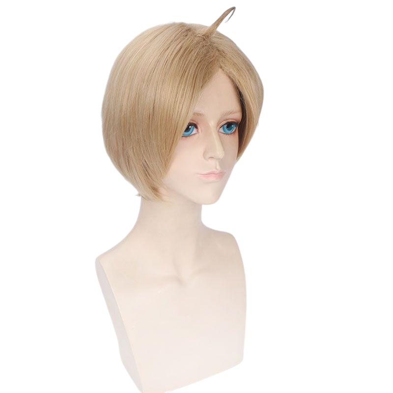 Light Gray Hetalia APH Alfred F. Jones (America) Blonde Cosplay Wig with Ahoge