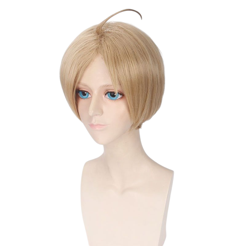 Light Gray Hetalia APH Alfred F. Jones (America) Blonde Cosplay Wig with Ahoge