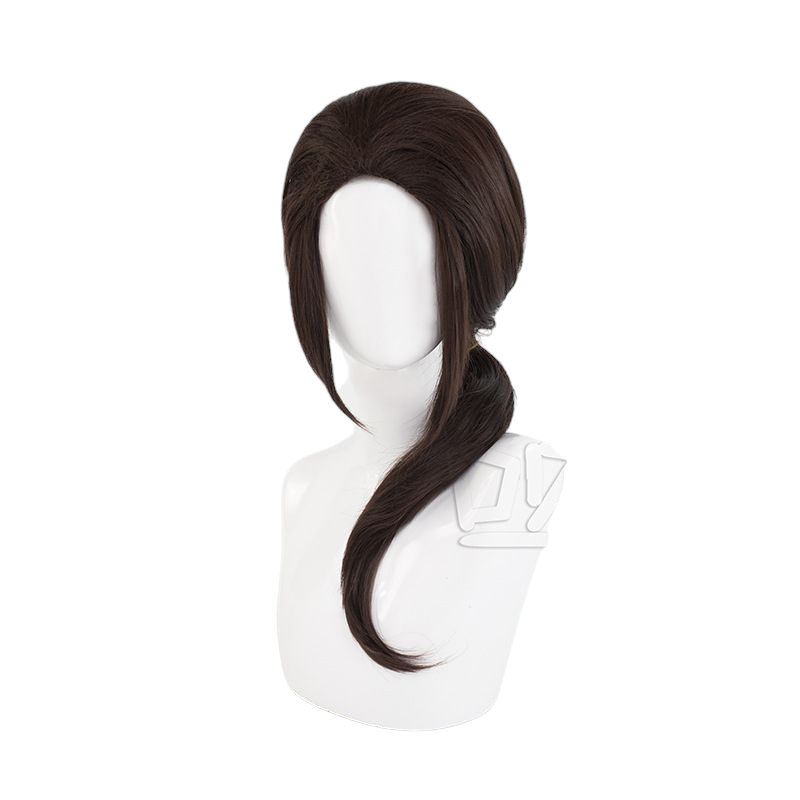 Lavender Hetalia APH Yao Wang (China) Dark Brown Cosplay Wig with Ponytail