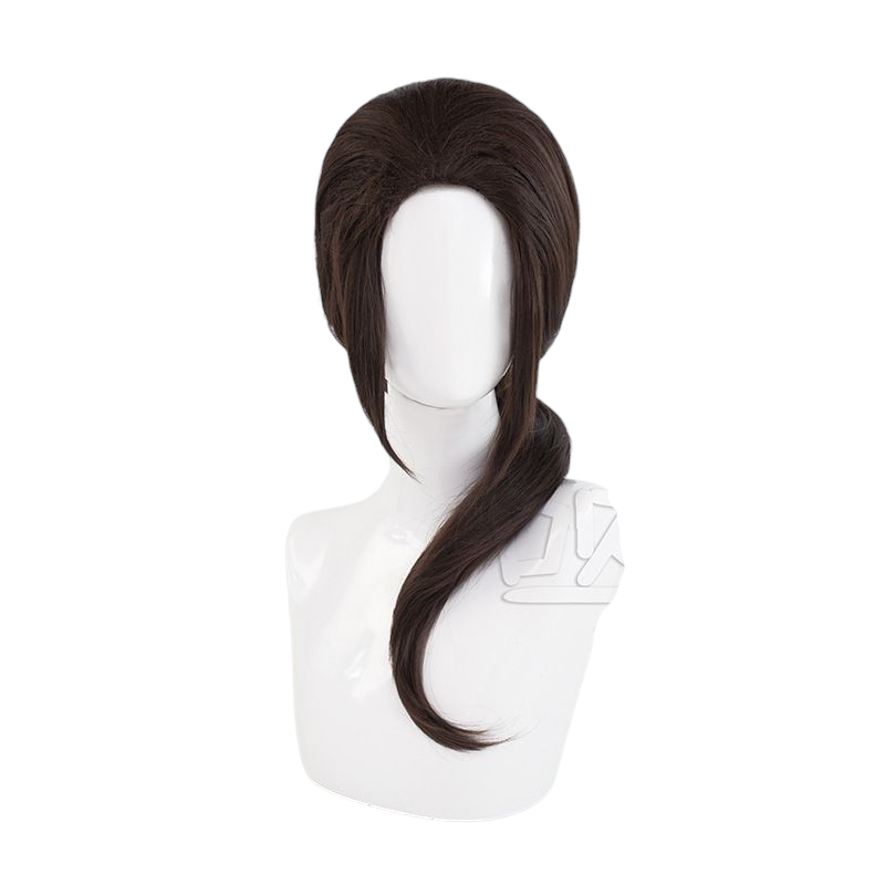 Lavender Hetalia APH Yao Wang (China) Dark Brown Cosplay Wig with Ponytail