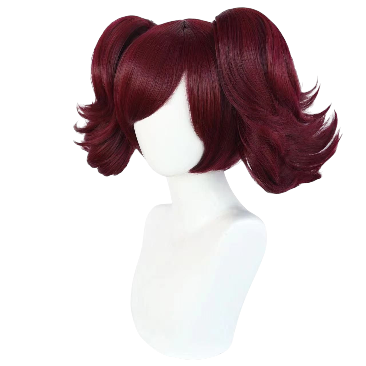 Dark Slate Gray Black Butler Mey-Rin Cosplay Wig - Wine Red Pigtails with Skin Top