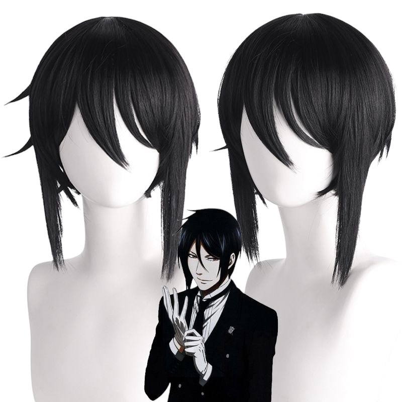 Black Black Butler Sebastian Michaelis Cosplay Wig - Classic Black Hair