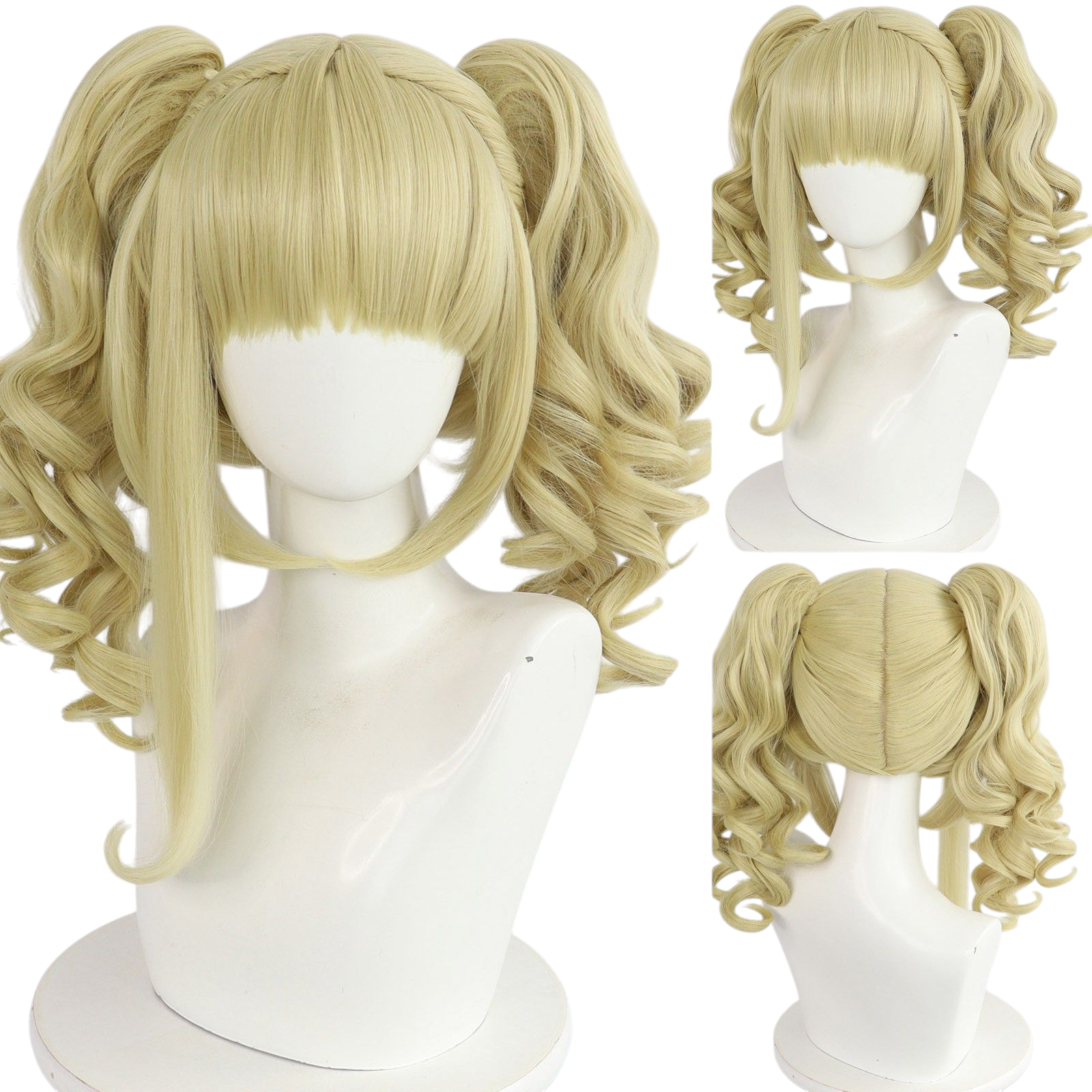 Light Gray Black Butler Elizabeth Midford Cosplay Wig - Golden Blonde Curls