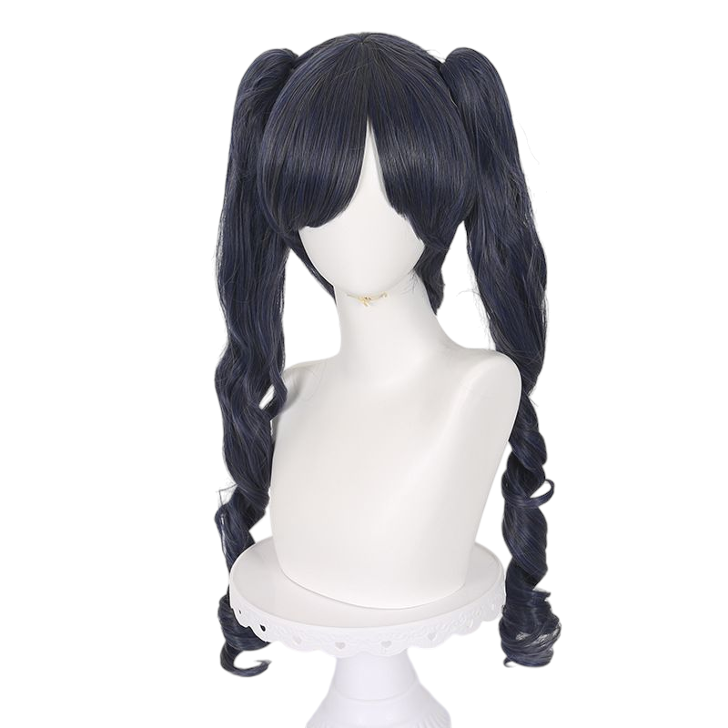 Antique White Black Butler Ciel (Lady Phantomhive) Dress Wig - Blue Gray Pigtails