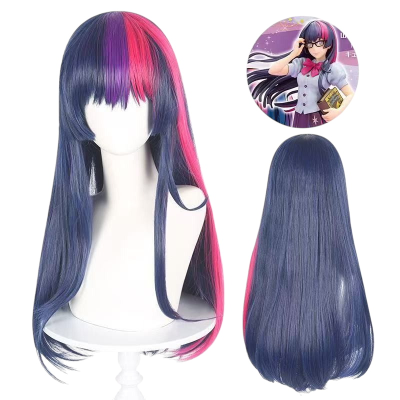 Dim Gray My Little Pony Twilight Sparkle Cosplay Wig - Purple Mix with Bun