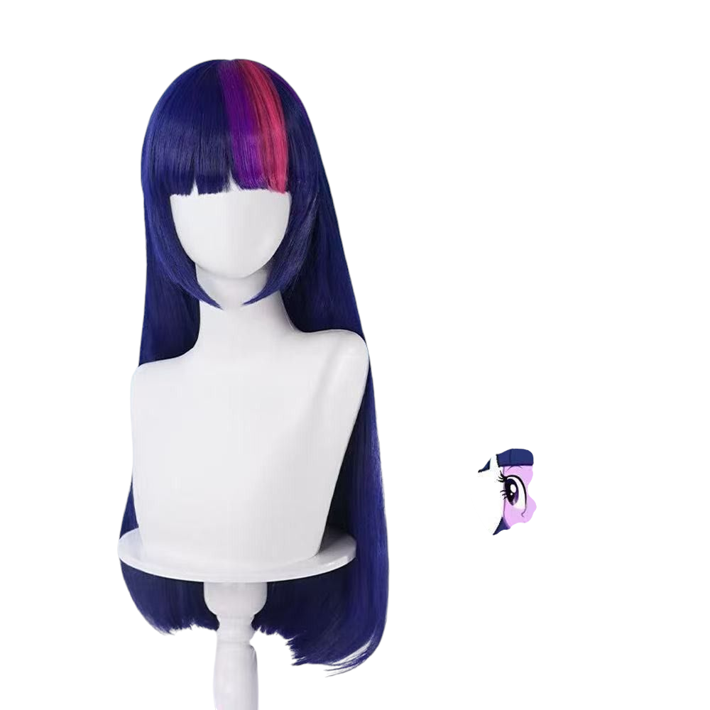 Light Gray My Little Pony Twilight Sparkle Cosplay Wig - Purple Mix with Bun