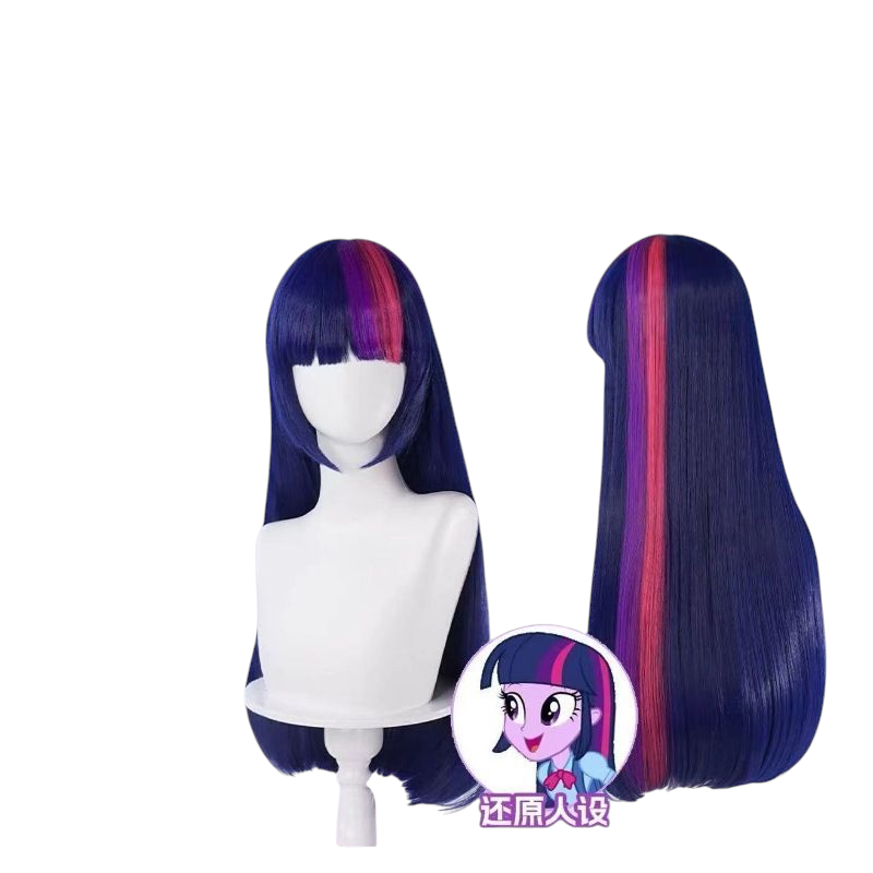 Light Gray My Little Pony Twilight Sparkle Cosplay Wig - Purple Mix with Bun