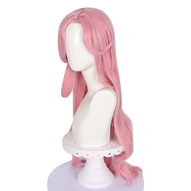Light Gray My Little Pony Fluttershy Cosplay Wig - Soft Pink Long Wavy Hair